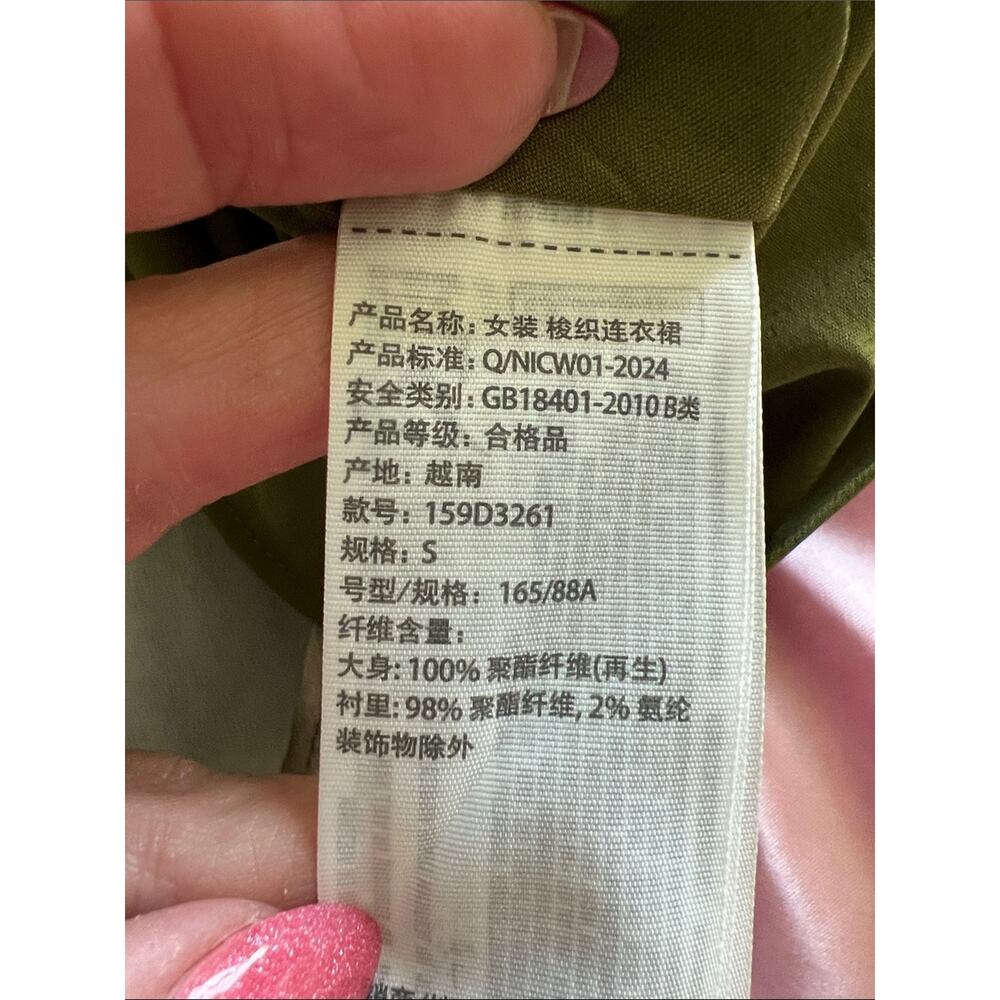 NWT Abercrombie & Fitch Women's Julia Slip Mini Dress in Olive Pattern Small - Picture 9 of 9